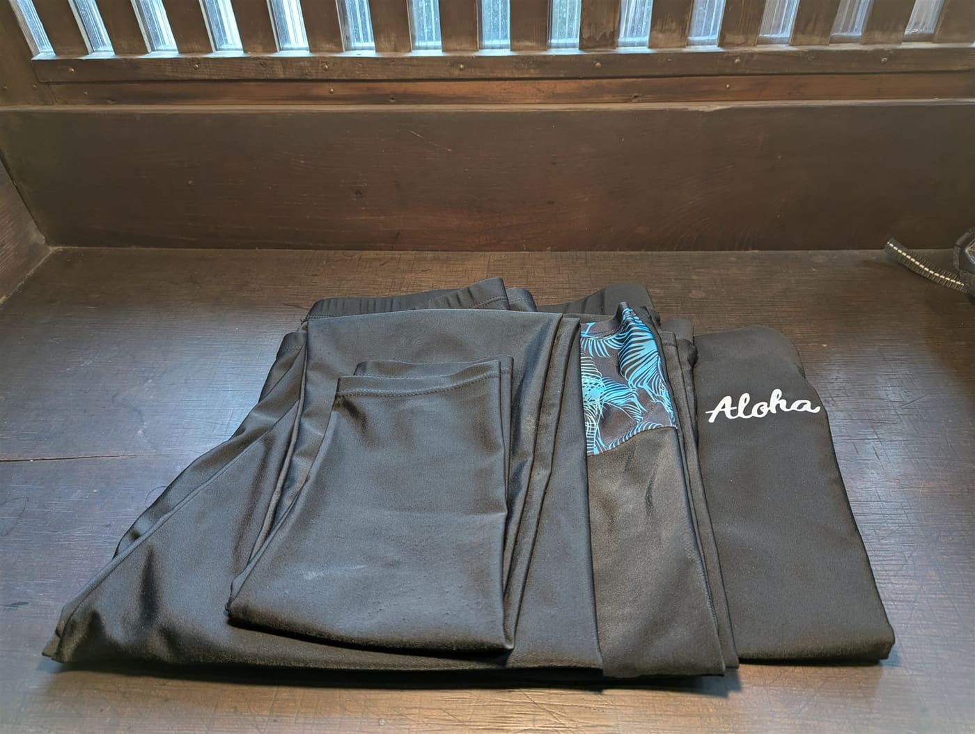 Men's rashguard set — black long-sleeve top and leggings